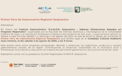 Primer Foro de Gastronomía Regional Sanjuanina – 2 de agosto de 2025